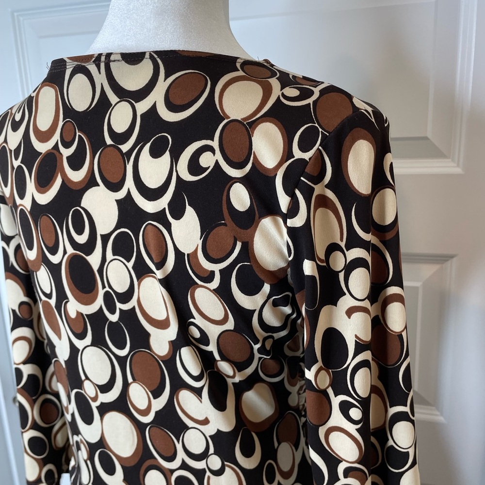 Stylish Sushiflower Women's Patterned Dress - Black, Cream, Brown. Size Large - Picture 5 of 6
